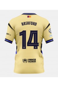 Barcelona Marcus Rashford #14 Jalkapallovaatteet Vieraspaita 2025-26 Lyhythihainen